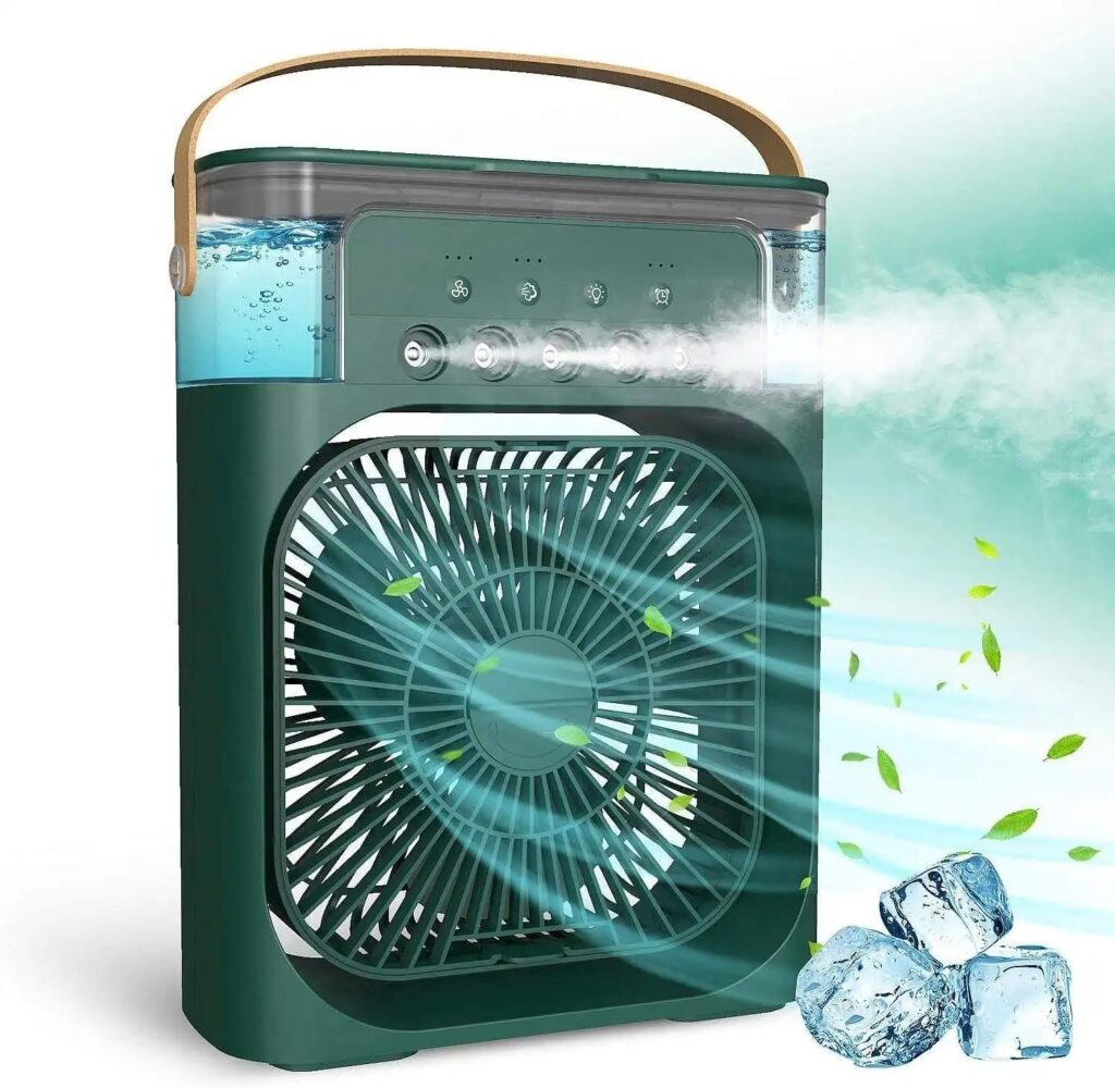 Air Conditioner, Mini Evaporative Air Cooler with 7 Colors LED Light