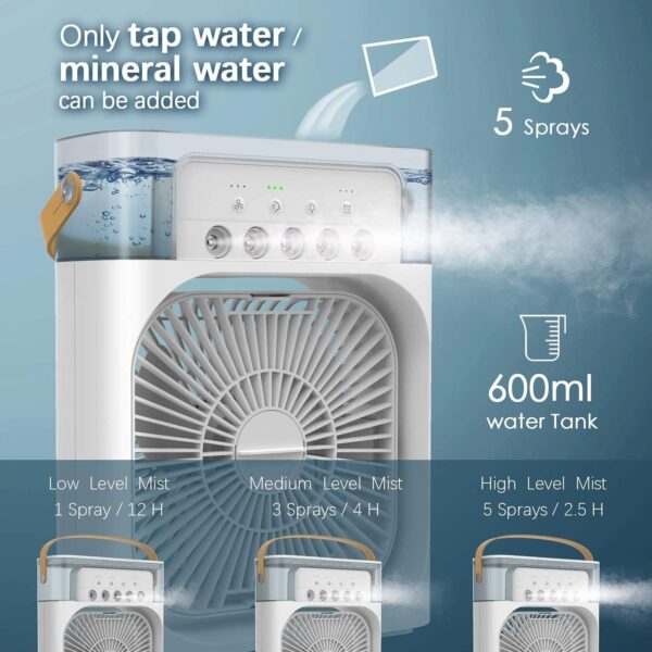 Air Conditioner, Mini Evaporative Air Cooler with 7 Colors LED Light