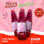 Green Test - Premium Rose Sharbat - Pack of 3 (750ml each)