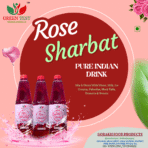 Green Test - Premium Rose Sharbat - Pack of 3 (750ml each)