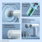 Powerful handheld massage gun with 4 interchangeable heads and 5-speed settings. Ideal for deep tissue massage, muscle recovery, and full-body relaxation.
