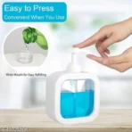 2PCS Modern Soap Dispenser with Pump | Elegant Plastic Liquid Soap Bottle for Bathroom & Kitchen Sink – White