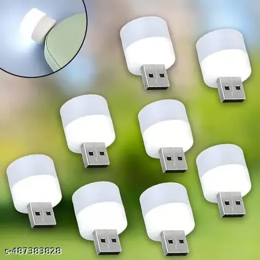 Mini USB LED Night Lamps – Set of 8 (White Light)